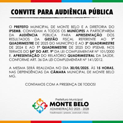 CONVITE PARA AUDIÊNCIA PÚBLICA – 30/05/2025