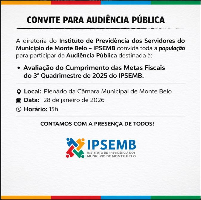 CONVITE PARA AUDIENCIA PÚBLICA 28/01/2026